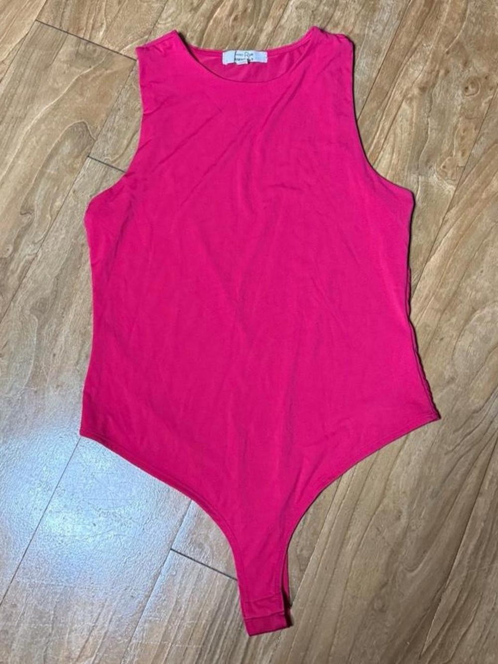 Sleeveless Hot Pink Bodysuit — Casual Stretch Tank